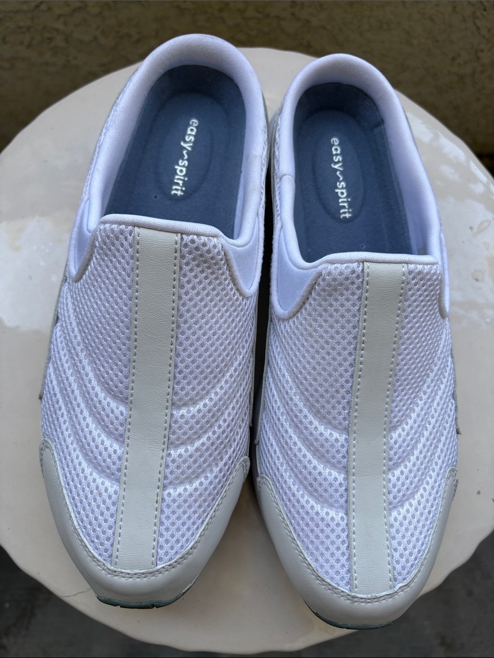 Easy Spirit White Comfort Slip-On Mesh Walking Mule Shoe SZ 8.5